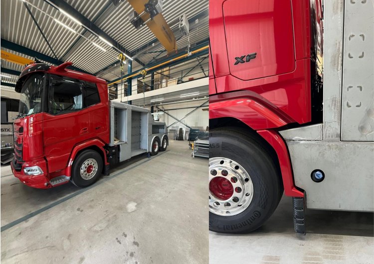 Opbouw kasten rondom nieuwe sleepwagen